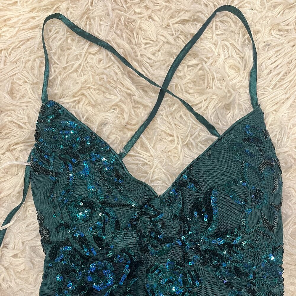 Lulu's sequined gown